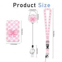1pc (Badge Clip + Lanyard + Card Holder) Minimalist Microphone Pattern Nurse ID Badge Reel With Retractable Badge Scroll, Durable Keychain, Versatile ID Card Holder Lanyard, Suitable For Healthcare, School, Nurses, Medical Assistants, Social Workers, Office Use, Teacher's Day Gift - Multicolor - View 2