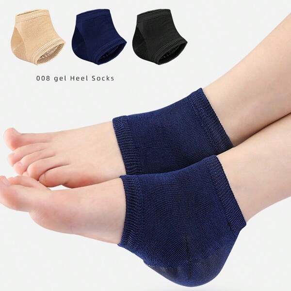 1 pereche șosete unisex cu gel de silicon pentru călcâi, manșon hidratant anti-crăpare pentru picior, șosete cu pernă pentru călcâi
