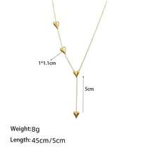 طقم مجوهرات من سلسلة وسوار مع شرابة بشكل قلب من الفولاذ المقاوم للصدأ، تصميم رقيق مناسب للنساء والفتيات للارتداء اليومي والحفلات