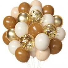 35/60 pièces Ensemble de ballons en latex épais violets, ballons premium de 12 pouces vert sauge, bleu canard, jaune rétro, brun noix de coco. Avec des ballons confettis. Idéal pour les anniversaires, mariages, révélations de sexe, baby showers, fêtes de tournesols, remises de diplômes, décorations de fête.