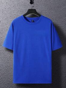 Men's T - Shirt With Ecko Logo , Men's 220gsm New Summer Casual Crew Neck Pure Cotton Short-Sleeved T-Shirt(1 PC) - 藍色 - 查看 2