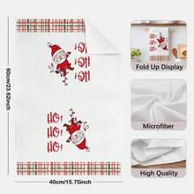 2 Stück Weihnachtsmann, Weihnachtsbaum, Kranz, Weihnachtsstrümpfe, Handschuhe, Rentier, Glocken, Sterne bedruckte Küchentücher, Geschirrtücher, Handtücher, Geschirrtücher, Heimdekoration, Küchendekoration, Kochen, Backen, Geschirrtücher, Reinigungsbedarf, geeignet für Restaurant, Küche, Feiertags-Dekoration und Geschenke, ganzjährig