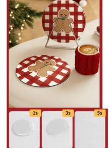1/4 piezas Posavasos con estilo navideño lindo, resistentes al agua y a la humedad, adecuados para la cocina, el comedor, el bar, fáciles de limpiar