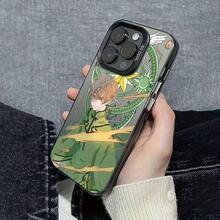 Nuevo Estilo de Fantasía Anime Chico en Verde Cool Li Siyaoran Funda para Teléfono para Apple  16 16e 15 14 13 12 11 Pro Max X XR XSMAX 8 7 e Plus Color Plata Mate Carcasa Dura Creativa Personalidad - Negro - Ver 4