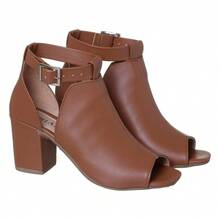 Lolla Maria Women's Closed Toe Ankle Boot Comfortable Heel Sandal - Camel - Ver 2