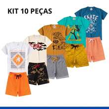 10-Piece Children's Boy's Youth Summer Kit 5 Blouses + 5 Shorts 1 To 14 - Multicolor - View 1