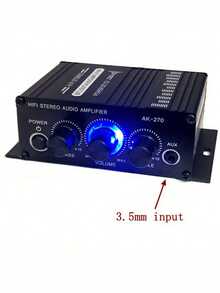 AK-270迷你双声道汽车立体声功放，家庭影院音响系统，12V立体声功放，带低音和高音调节。