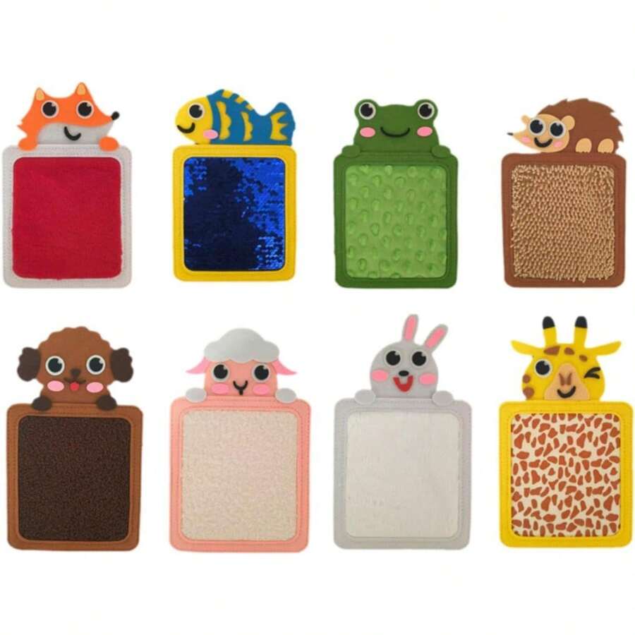 8 piezas de baldosas sensoriales, baldosas de piso con múltiples texturas, juguetes interactivos para adultos, ideales para la exploración sensorial - Multicolor - Ver 1