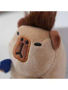 1pc/2pcs 4.3 Inch Plush Capybara Keychain, Brown/Pink Cute Fluffy Doll Pendant, Fun Accessory, Children Gift - Multicolor - View 9