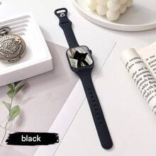 纤细腰身蝴蝶扣硅胶表带，兼容 Apple，适合手表运动臂带 38 毫米 40 毫米 41 毫米 42 毫米 44 毫米 45 毫米 49 毫米 46 毫米，适合手表 Uhr Serie11 10 9 Ultra 8 7 6 5 4 3 2 1 SE 女士硅胶臂带