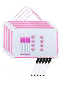 1 件多功能双面白板，配有配色笔和磁性钉子 - 耐用 PVC，节省空间的悬挂设计，适合办公室和家庭使用，易于涂鸦和整理笔记，办公室组织 | 现代白板 | PVC 白板，家用白板