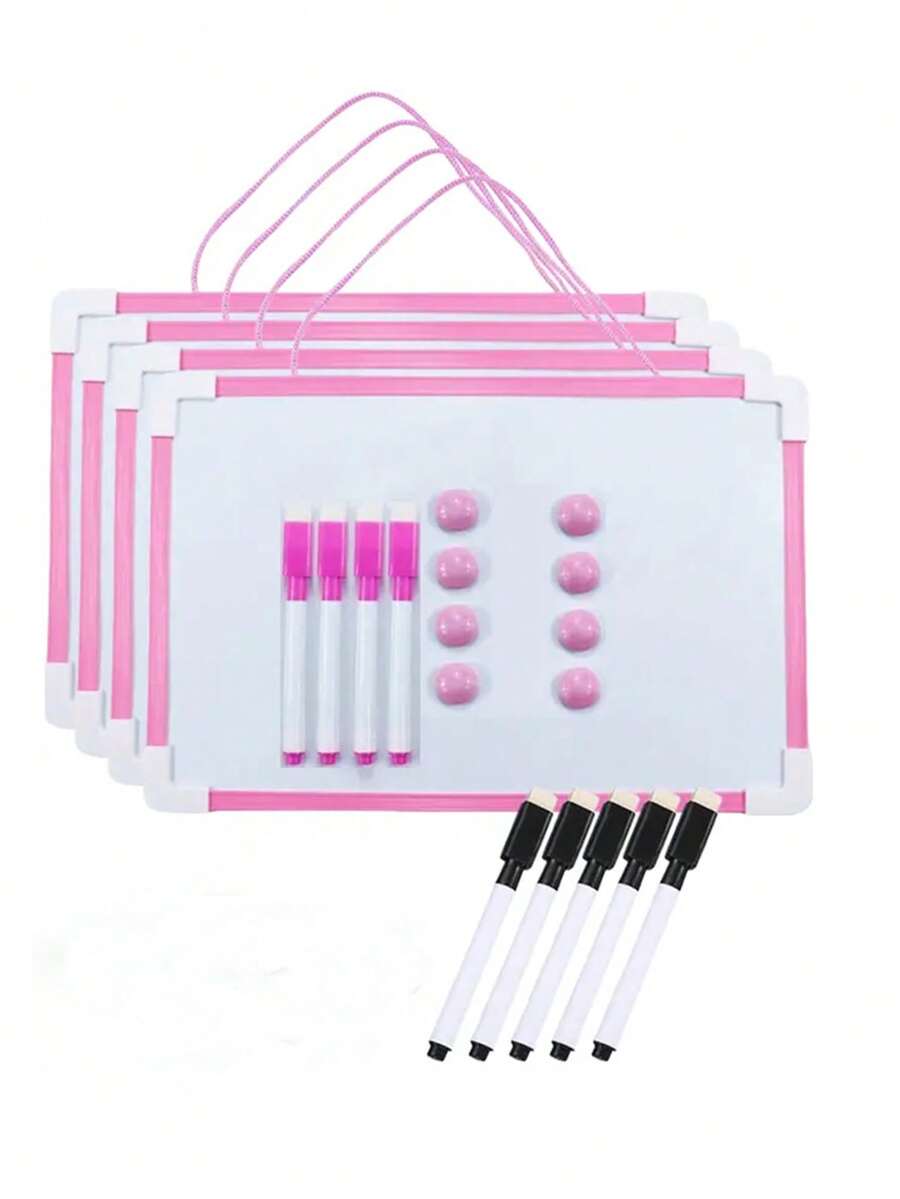 1 件多功能双面白板，配有配色笔和磁性钉子 - 耐用 PVC，节省空间的悬挂设计，适合办公室和家庭使用，易于涂鸦和整理笔记，办公室组织 | 现代白板 | PVC 白板，家用白板