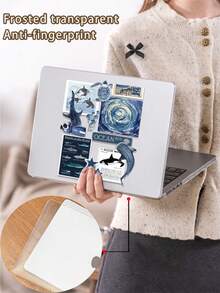 1 Piece, Deep Blue Ocean Biology Apple Laptop Protective Case, Frosted Transparent Ultra-Thin Acrylic, Frosted Anti Fingerprint, All Inclusive Anti Drop, 3D Heat Dissipation Hole, Compatible With Air13 2025/Pro 16 M4/M3/M2, Preferred Protective Case For Business And Office Use