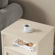 Modern Nightstand With Door & Open Shelf