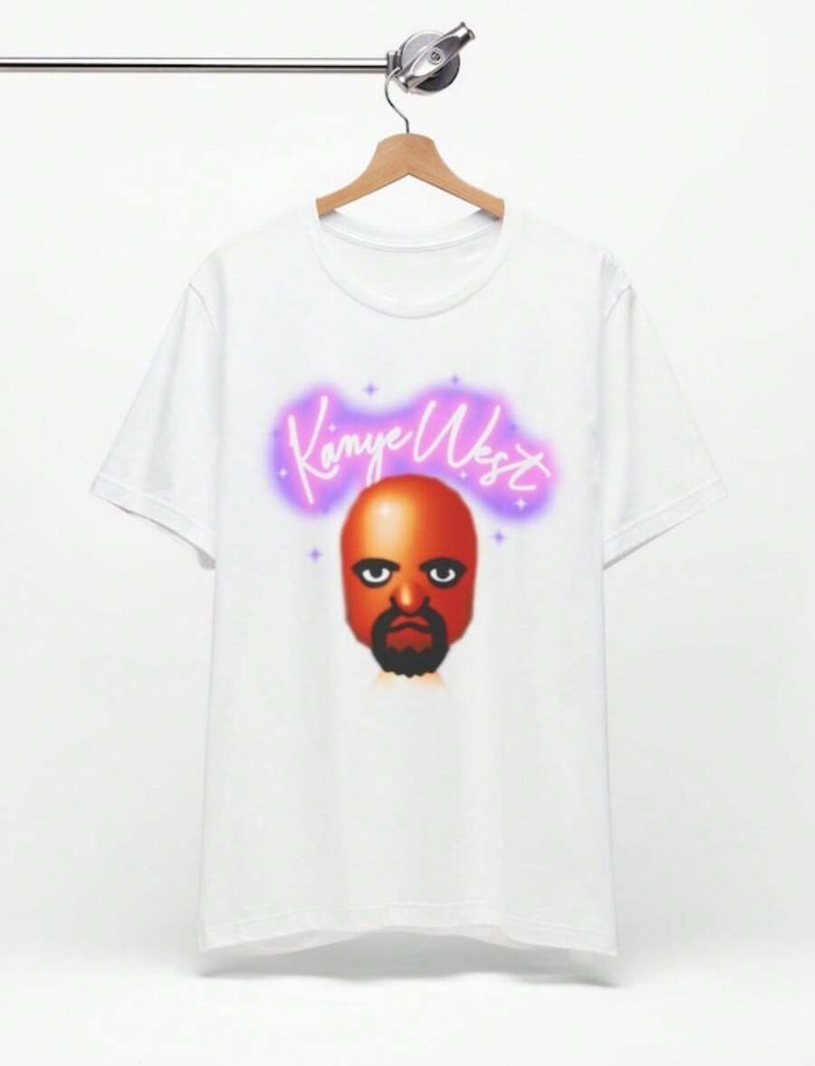 West Matt WiiSports Airbrush Shirt, KanyeShirt, Funny Shirt, Meme Shirt, Vintage 80s Airbrush Tee - trắng - Xem 1