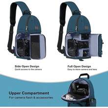 MOSISO Camara Bolsa, DSLR/SLR/Mirrorless Mochila a Prueba de Golpes Para Cámara Con Trípode e Inserto Desmontable - Trullo Profundo - Ver 7