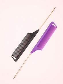 Pointed Tail Aluminum Comb Hair Salon Highlighting Sectional Parting Comb Fine-Toothed Anti-Static High-Temperature Resistant Styling Brush For Hairstylists,Rat Tail Comb With Ergonomic Handle & Technology - Detangling Hair Comb For Wet/Dry Hair, Sensitive Scalp, Braids, Dreadlocks, Extensions - Durable Styling Tool For Precise Styling (Professional & Home Use), Comb For Hair Stylist - Multicolor - View 6