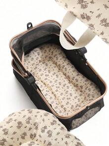 Cuna para bebé recién nacido, cuna para bebé, casa para niños, nido de bebé con estampado de hojas de otoño | Moisés portátil para dormir junto al bebé con asas de transporte | Artículo esencial para la guardería lavable a máquina para recién nacidos de 0 a 3 meses