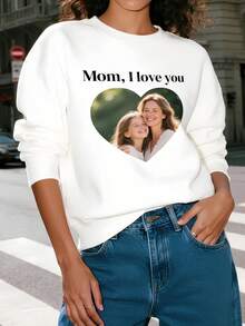 1 Pc Customized Women's Hoodie, Customize Text And Images, Upload A Photo With Mom, The Best Mother's Day Gift
