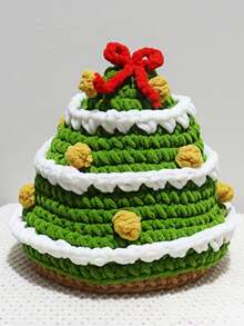 Crochet Christmas Tree Beanie - Festive Knitted Hat With Colorful Ornaments & Red Bow, Holiday Knit Cap For Women, Unique Christmas Knit Headwear