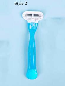 1 个手柄 + 4/8 个刀片套装 女士比基尼手动脱毛工具 3 层不锈钢剃须刀片可更换安全剃须刀片 - 彩色 - 查看 12