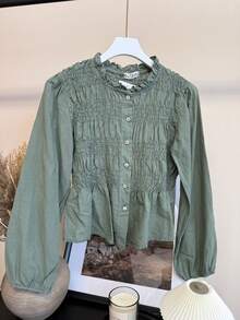 Women Blouses - Army Green - View 4