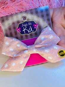 LAÇO PARA CABELO INFANTIL TECIDO ROMÂNTICO - Coral - Visão 3