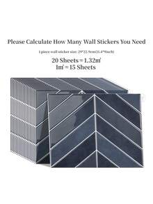 WalDecoo 1/10 /20 件防水现代几何人字形图案 3D 纹理墙板 DIY 瓷砖，现代蜂窝墙贴，可移除自粘墙砖贴纸厨房浴室后挡板适用于节日布置