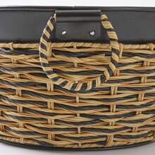 Black Galvanized Oval Tub Fashionable Oval Tub With Rattan Accents Complements Most Décor Styles. - Default - View 6