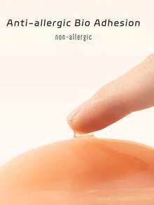 1 对硅胶隐形丰胸贴，带肩带，防滑小胸增强贴，可重复使用，适用于婚纱、礼服 - 杏色 - 查看 6