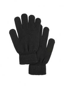 6/1 par - Winter Magic Gloves, Helfingerhandskar för barn, varma elastiska handskar, enkla solida stickade handskar, svarta varma handskar, lämplig för barn, 8-12/12-16 år gamla pojkar och flickor - Multifärgad - Visa 11