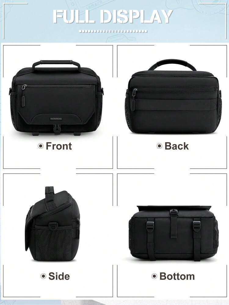 NEWHEY Compact Camera Bag, Waterproof Shoulder Bag For DSLR/Mirrorless Cameras, With Tripod Holder And Rain Cover, Suitable For Photographers' Daily Use - Multicolor - View 6