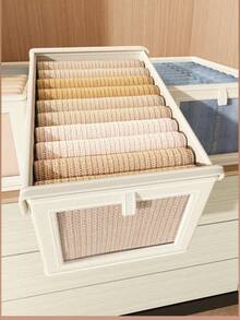 Foldable Clothes And Blanket Storage Bag, Storage Box With Transparent Window And Handle, Reinforced Foldable Linen Storage Basket, Fabric Can Be Placed On Wardrobe Storage Rack, Large Clothing Storage Box For Bedroom, Closet