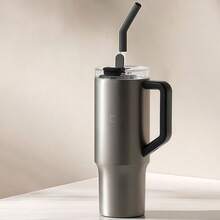 Xiaomi 1L Large Capacity Stainless Steel Insulated Tumbler With Straw Lid, Long-Lasting Cooling, Metal Grey - Metallic Gray - View 1