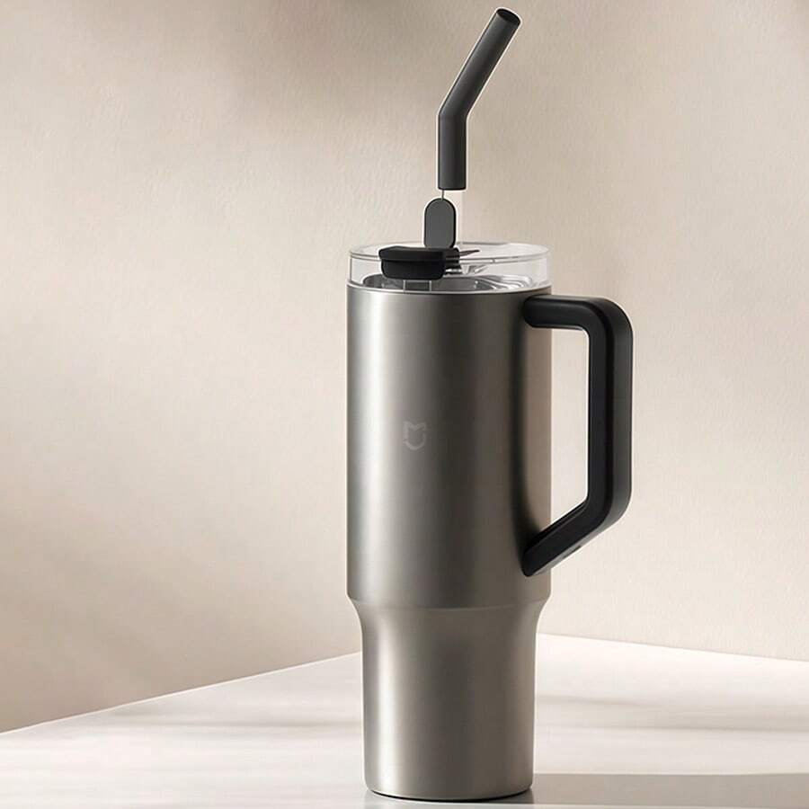 Xiaomi 1L Large Capacity Stainless Steel Insulated Tumbler With Straw Lid, Long-Lasting Cooling, Metal Grey - Metallic Gray - View 1