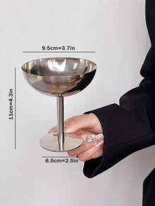 1 件不锈钢甜点碗、冰淇淋杯、高脚杯饮料杯、家用下午茶杯 - 銀色 - 查看 13