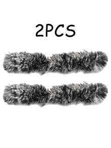 2pcs/4pcs Outdoor Hunting Archery Accessories, Realistic Rabbit Fur Shock Absorber, 1 Pair/2 Pair Fur Puffs Available, Suitable For Traditional Bow & Recurve Bow, Bow String Silencer Archery Supplies