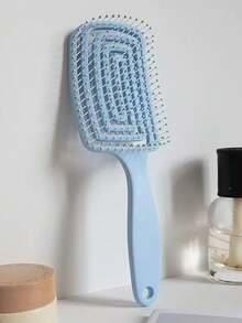 1 件弹性漆纯色按摩梳带镂空设计发刷男孩情人节心形情人节