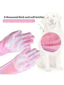 2 pièces Gants de vaisselle en silicone, outils de nettoyage ménager pour femmes, imperméables, isolants et résistants à la chaleur, gants de vaisselle de cuisine, gants de douche pour animaux de compagnie