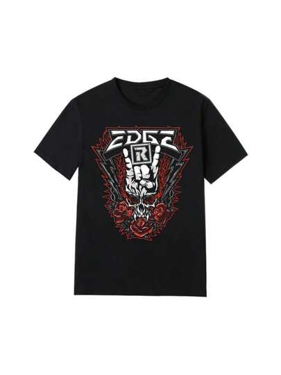 2025WWE Europe And The United States Fashion Brand 2024 New Loose Round Neck Short Sleeve Printed T-Shirt Men Agee  Ins