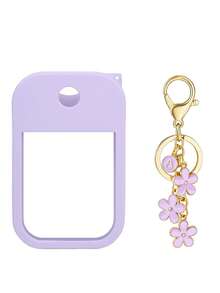 2 件 Touchland 1 盎司（30 毫升）洗手液喷雾瓶保护套，26 个花朵和字母喷雾瓶标记，硅胶防摔防撞保护套，带钥匙扣设计，方便旅行携带，可挂在包、钥匙或儿童背包上，耐磨、防水、可重复使用 Touchland 洗手液喷雾保护套，旅行、户外、礼物、万圣节礼物、圣诞节礼物 - 紫色 - 查看 7
