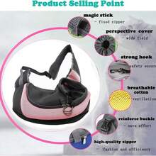 1 PC Pet Dog Sling Carrier Breathable Mesh Travel Sling Bag Carrier For Dogs Cats Cat Carrier Cat Bag - Pink - View 4