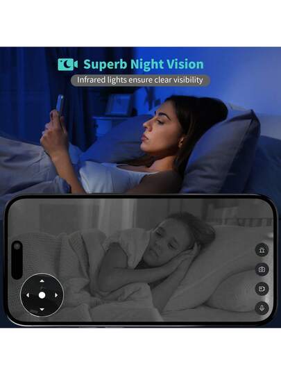 1pc Camera Security 5G Wireless Wifi 3K High Definition 5MP Camera, AI Intelligent Human Tracking Motion Detection, 2.4G/5G Alarm Push, Video Surveillance, Slimme Home PTZ Indoor Outdoor Two Way Audio Security, Baby/Pet/Home/Office Monitoring view 4