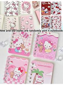 4 Pcs/2 Pcs Sanrio Hello Kitty, Cinnamon Dog, Kuromi, And Girly Heart A5/A7 Spiral Notebooks. High-Value Series Notebooks, Cute Exercise Books. Student Stationery - Thick, Cute Cartoon-Themed Daily Manual.