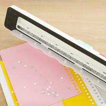 Perforadora manual de 30 agujeros - Espaciado ajustable, perforadora de papel de oficina de varios tamaños, material de ABS + metal, perforadora de papel duradera