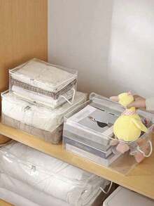 حقيبة تخزين لحاف بطراز جديد، حقيبة تنظيم ملابس وأغطية قطنية شفافة للمنزل، حقيبة تعبئة ملابس كبيرة السعة مقاومة للرطوبة للنقل، يمكن استخدامها للسفر.