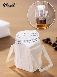 shoxil 50PCs/100PCs Disposable Coffee Filter Bags - Portable Hanging Ear Design For Single Serve Pour Over, Compatible With Most Cups | Ideal For Travel, Camping, Home & Office Use - Ear Filter Paper - View 2
