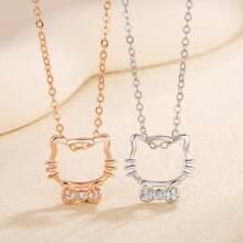 Sanrio Collar de Hello Kitty, collar colgante de gato de dibujos animados, collar de cadena de clavícula, mejor regalo para niñas, cumpleaños, sorpresa, novia, mejor amiga