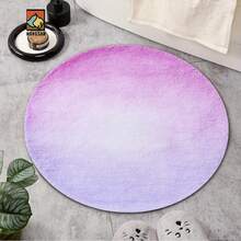 1 pieza/10 piezas Alfombra de baño con patrón degradado morado, material de franela, alfombra redonda para el piso, decoración esponjosa, adecuada para baño, entrada, cocina, sala de estar y otras ocasiones, lavable a máquina, antideslizante, decoración navideña, regalo ideal - Multicolor - Ver 4