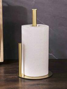 1pc Premium Gold/Black/Silver 304 Stainless Steel Tissue Box Holder, Multi-Functional Kitchen Paper Towel Rack, Cling Film Dispenser, Bathroom Shelf, Quality Tissue Box Cover, Tabletop Decor, Holiday Gift, Includes Installation Accessories. Color: Gold/Black. Home & Living/Kitchen & Dining/Tabletop Decor & Kitchen Tools/Tissue Box & Paper Towel Holder. Style: Random